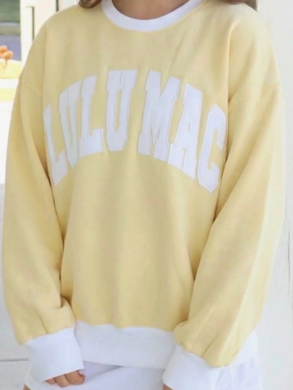 New Lulu Mac sweatshirt yellow white